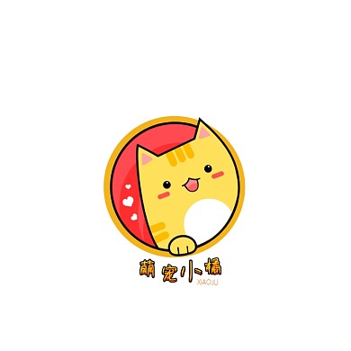 农林畜牧宠物店可爱卡通橘猫logo设计