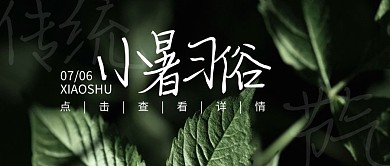 小暑传统节气习俗摄影植物公众号封面首图