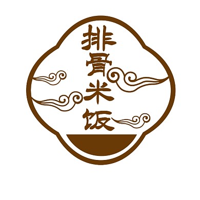 排骨米饭logo宣传推广大气美食	