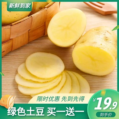新鲜土豆简约大气促销绿色主图直通车