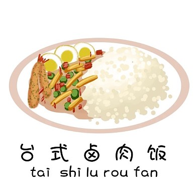 创意简约卡通时尚饿了么卤肉饭logo