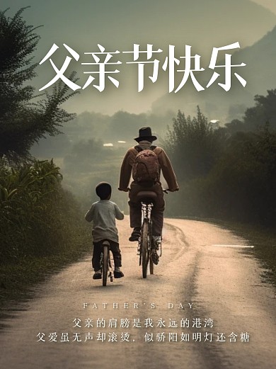 父亲节快乐祝福日常宣传简约小红书