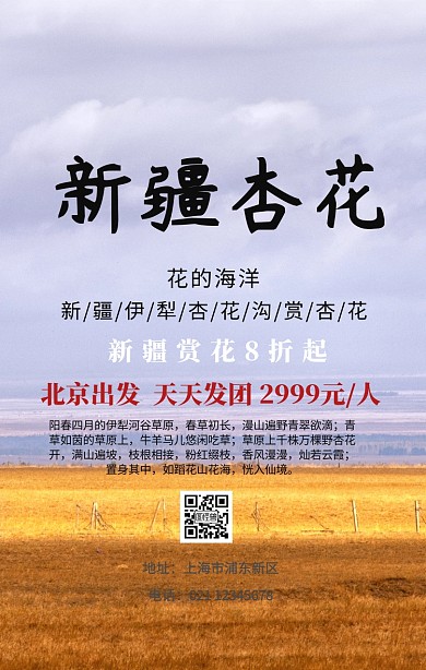新疆杏花手机海报
