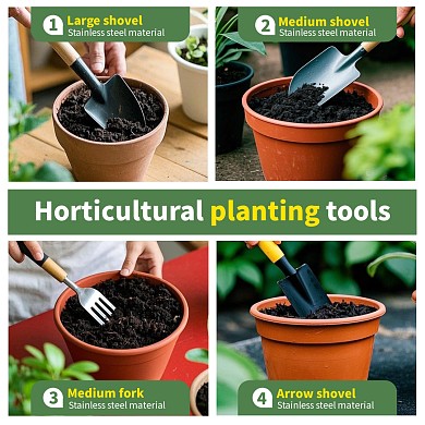 简约实景风绿色园艺工具主图直通车