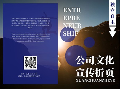 公司企业励志简约蓝色文化宣传折页手册
