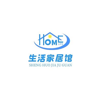 生活家居馆屋子HOME黄蓝简约LOGO