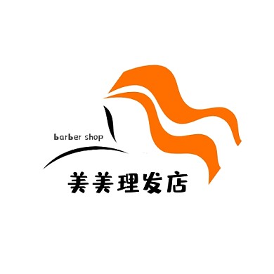 理发店黄色黑色logo设计