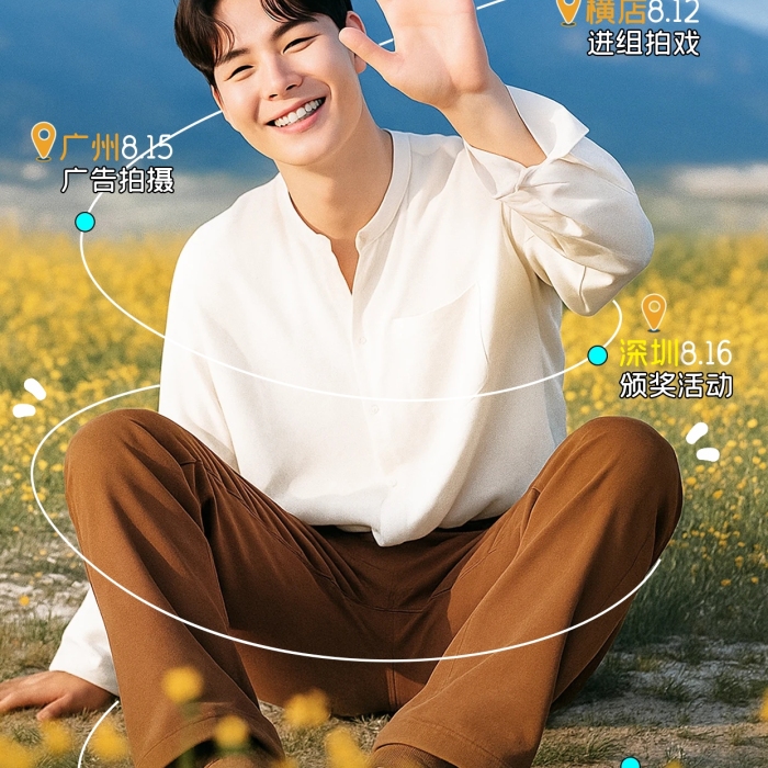 简约摄影风明星网红爱豆行程海报