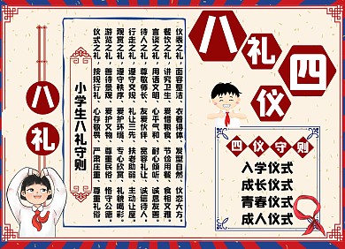 八仪四礼复古古风革命宣传手抄报