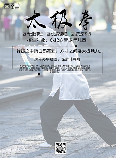 武术太极拳印刷海报