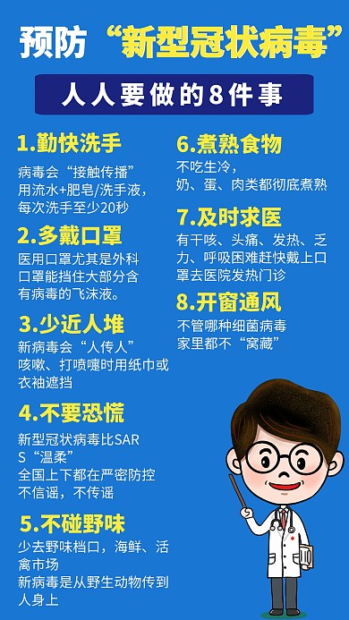 预防“新型冠状病毒”注意事项创意手机海报