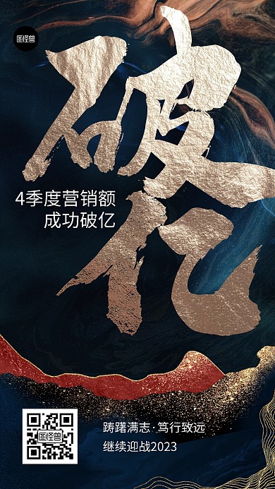 喜报战报贺报业绩汇报卡片红色鎏金风海报