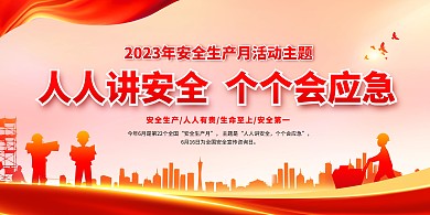 2023年全国安全生产月宣传横版海报