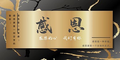 金色线条企业文化感恩展板