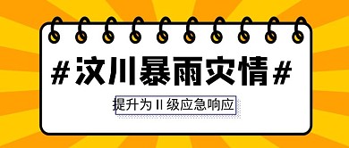 黄色汶川暴雨灾情公众号封面