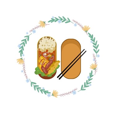 饭盒便当橘色可爱饭盒LOGO设计