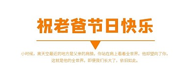 简约质感父亲节公众号栏目文字居中logo