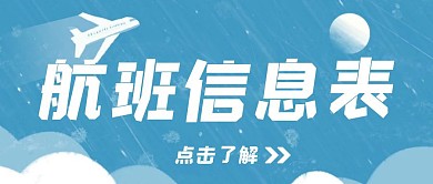 航班飞行信息表简约蓝色红包首图设计