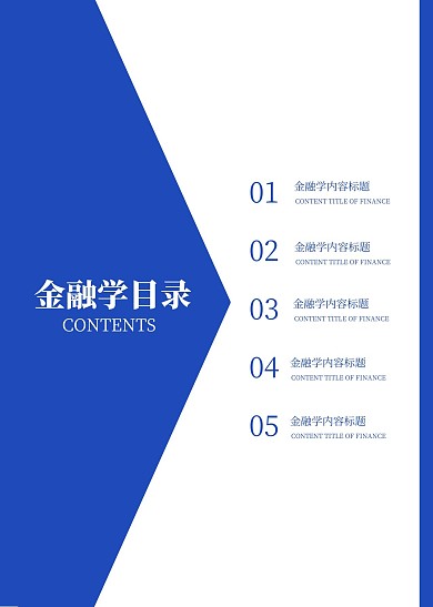 简约大气直观简洁金融学目录页