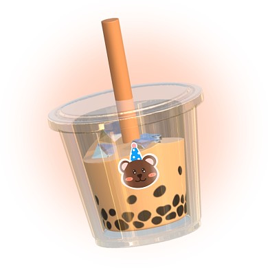 可爱趣味奶茶美食3D头像