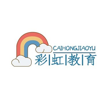 彩虹logo（元素形状）蓝色系简约教育