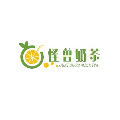 奶茶茶饮圆弧习惯橙绿简约LOGO
