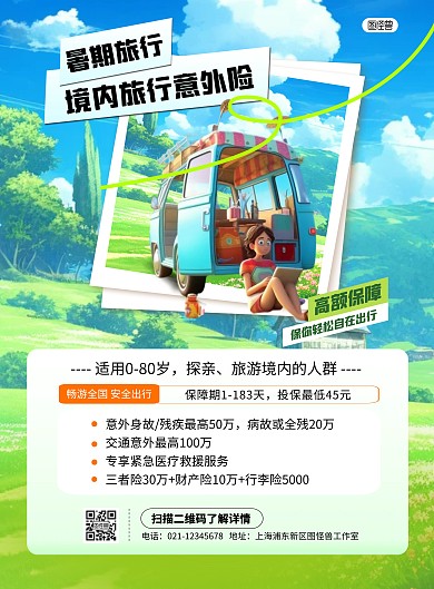 创意旅游险产品推广介绍海报