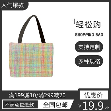 购物袋灰色时尚大气电商直通车