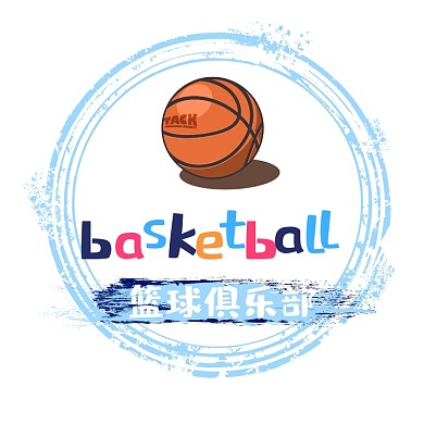 卡通打球蓝色篮球俱乐部LOGO