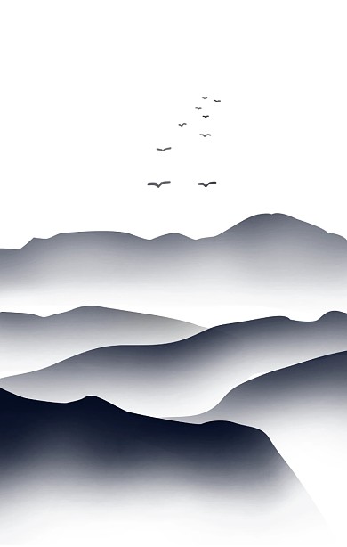 图怪兽原创元素古风山水墨画