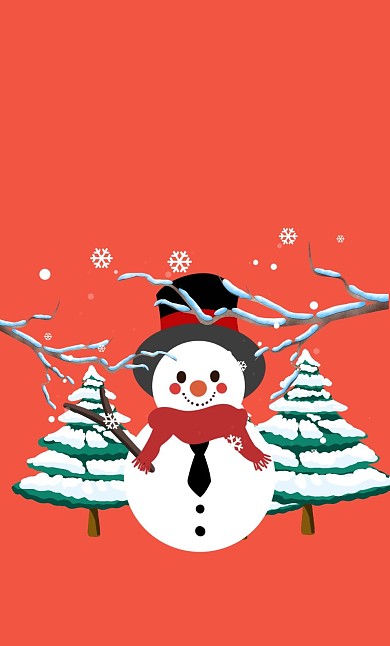 冬日雪人红包卡通风红包