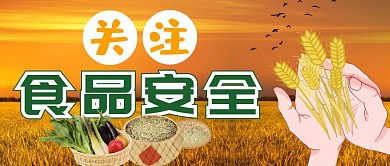食品安全海报黄色简约公众号封面