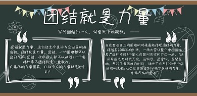班级团结黑板报海报