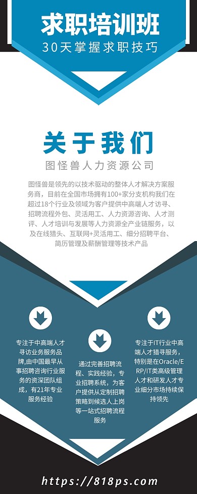 求职培训机构课程宣传营销长图