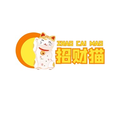 招财猫logo宣传推广大气