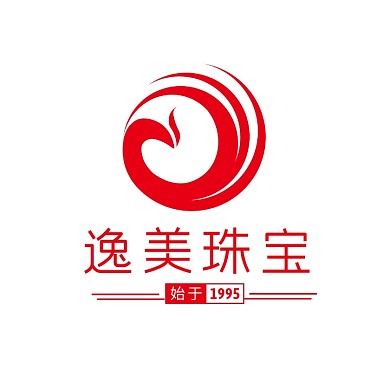 简约创意红色圆形珠宝首饰logo