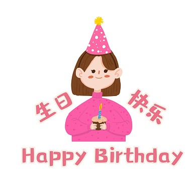 卡通女孩生日祝福表情包