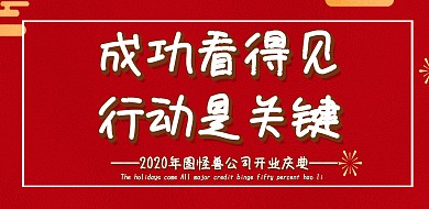 黄色卡通开门大吉开业展板