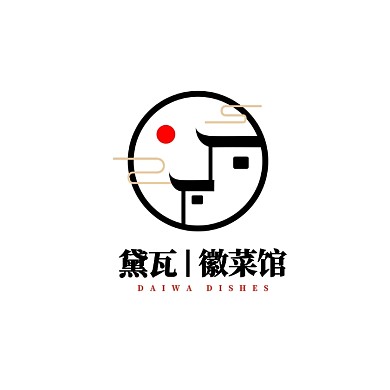 酒店餐厅美食新派徽菜馆极简logo