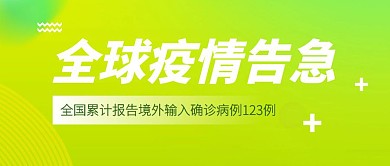 绿色渐变全球疫情告急公众号封面