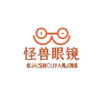 眼镜店铺logo橙色系可爱卡通