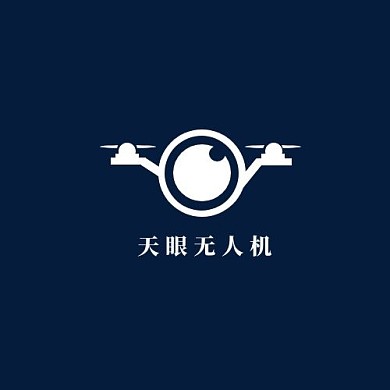 创意蓝色科技风夸张天眼无人机logo设计