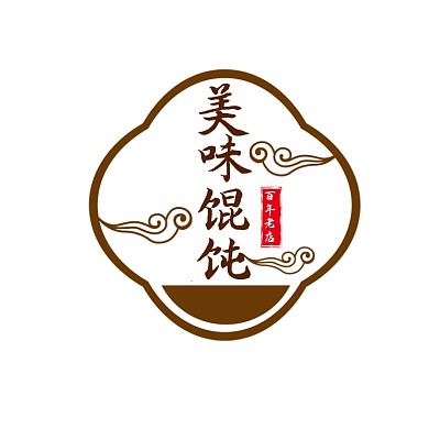 混沌logo宣传推广大气美食