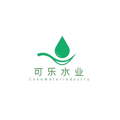 创意简约扁平绿色水业店招logo