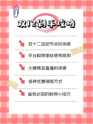 小红书购物折扣清单攻略封面配图