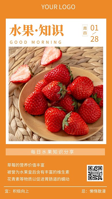 水果每日知识分享宣传推广日签