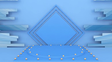 图怪兽原创元素C4D立体蓝色简约横板海报