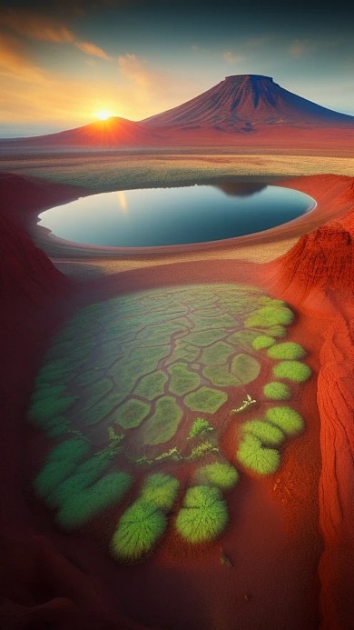 自然风景红色山谷AI数字作品