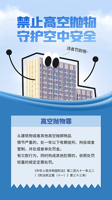 热点新闻高空抛物罪科普手机海报