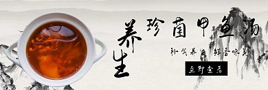 养生珍菌甲鱼汤简约banner